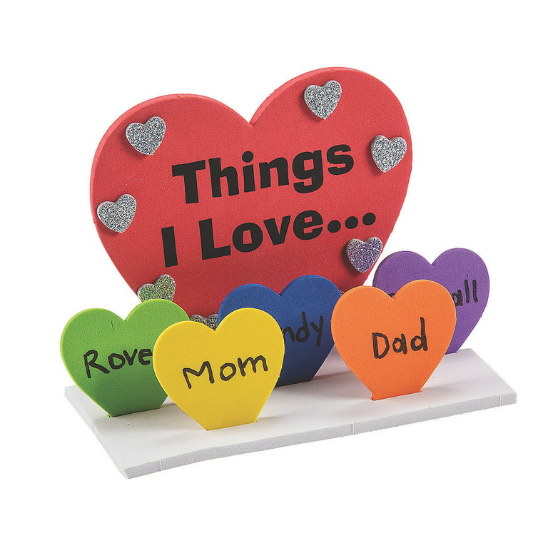 3D Things I Love Heart Craft Kit, Makes 12, Craft Kits, Valentine's Day, 12  Pieces