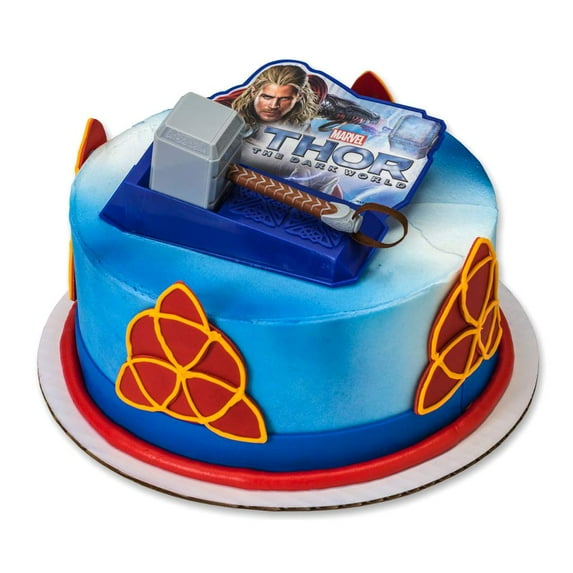 3D Thor 2 The Dark World Hammer Cake Topper Decorating Kit Set - Perfect for Avengers Themed Birthday Cakes, Party Decorations, and Superhero Fans