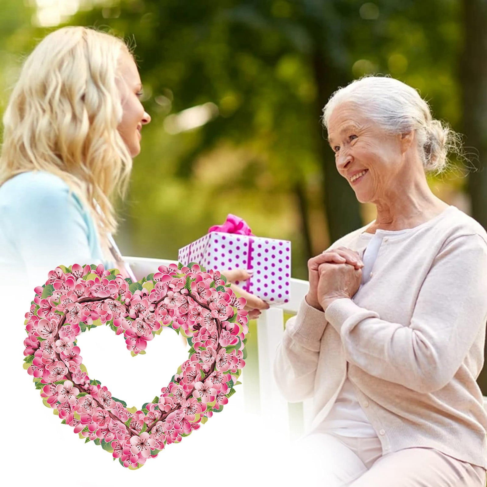 3D Three Flower Bouquet Mother's Day Paper Carving Crafts Up Garland