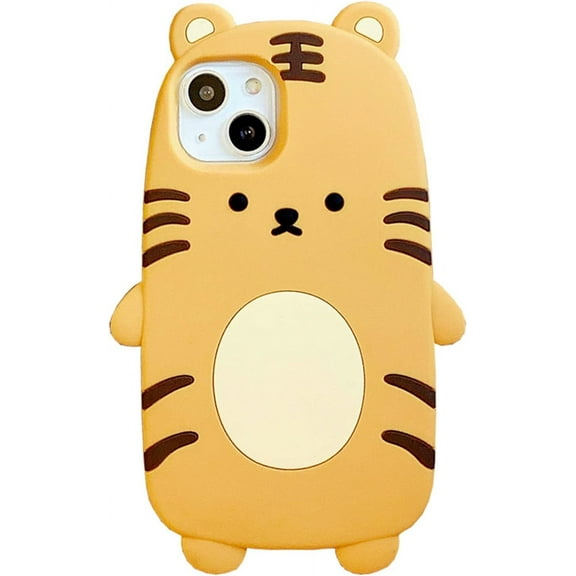 3D Tiger Case Compatible with iPhone 13 Pro Max, Creative Cool Fun Cartoon Soft Silicone Case Rubber Bumper Protection Cover (iPhone 13 Pro Max, Standing Tiger)