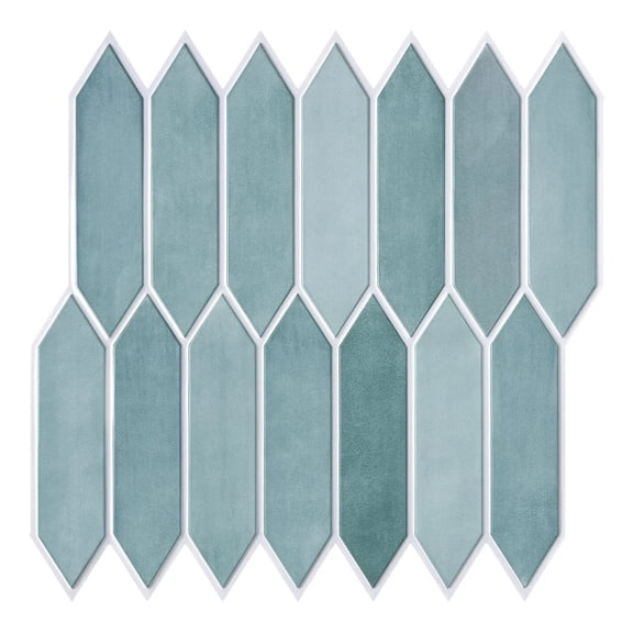 3D Tile Sticker, Self-adhesive 3D Green Tile Backsplash for Kitchen and Bathroom, Waterproof Mold Resistant, 30x30cm