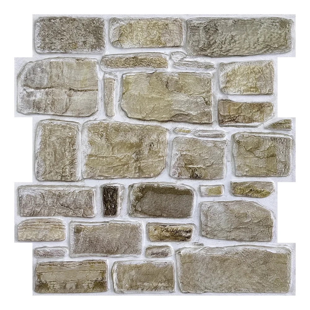 3D Tile Stickers, 3D Faux Stone Textures, Matte, 30cm x 30cm, Water and ...