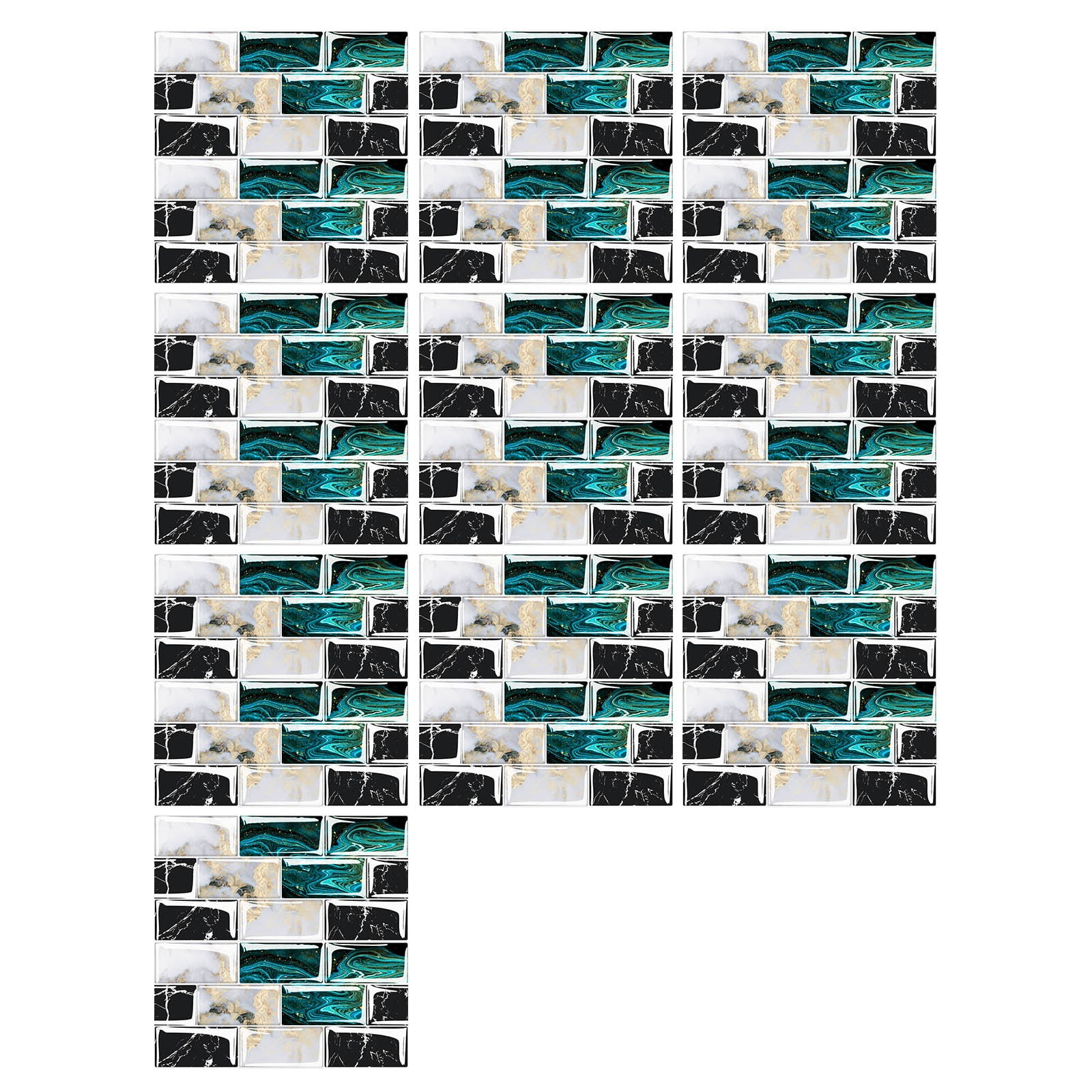 3D Tile Stickers Decoration DIY Floor Plane Wall Stickers Bright Film