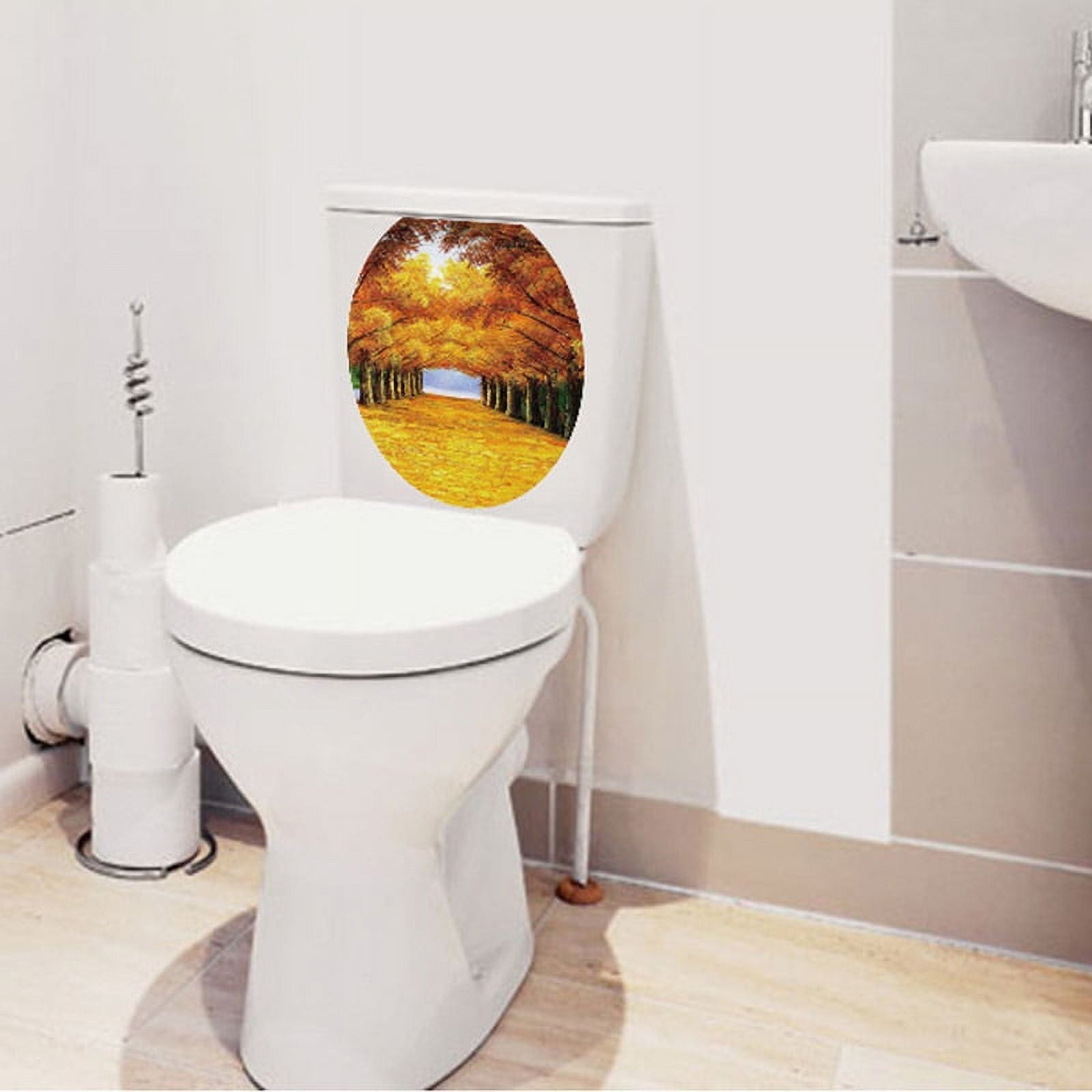 3D Toilet Seat Wall Sticker PVC Art Wallpaper Removable Bathroom Decals