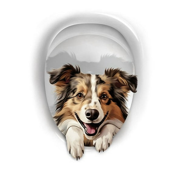 3D Toilet Stickers For Bathroom Toilet Seat Decoration And Wall Decoration, Self-Adhesive 3D Toilet Stickers With Cute 3D Dog Pattern, Waterproof Material Easy To