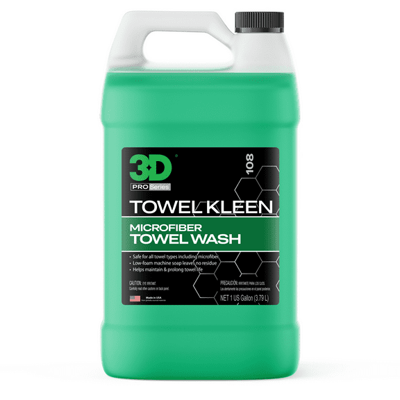 3D Towel Kleen - Premium Microfiber Towel Laundry Detergent - Cleans, Restores & Maintain Towel Life - Low Foam, No Residue Technology 1 Gallon