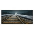 thumbnail image 1 of 3D Train Tracks in the Moonlight Framed Oil Painting, Black, 1 of 1
