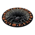 thumbnail image 1 of 3D Trap Halloween Circular Carpet – Skeleton Mummy Web Depth Illusion Rug, Soft Polyester Floor Mat for Bedroom Entrance, Non Shedding Holiday Decor Foot Pad, 1 of 6