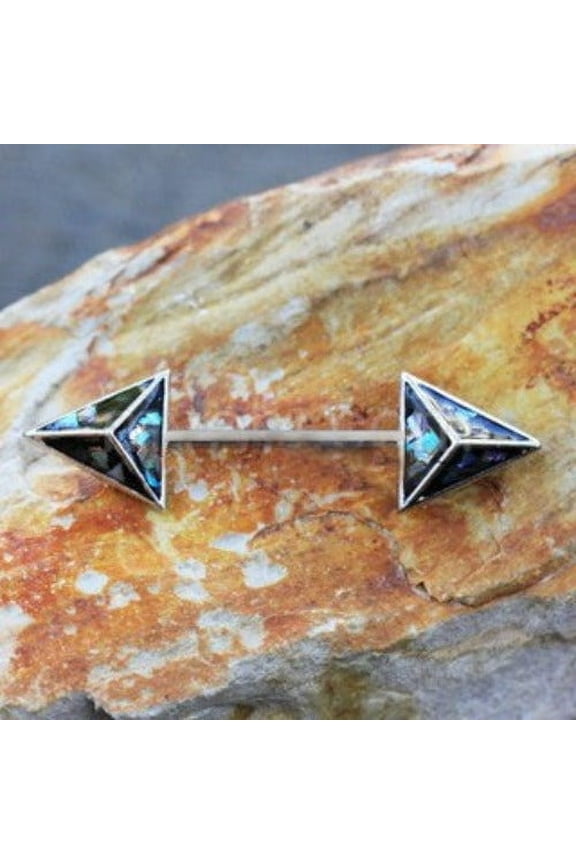 3D Triangle Abalone Nipple Bar
