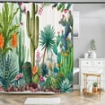 thumbnail image 1 of 3D Tropical Gre Plant Cactus Printing Bathroom Shower Curtain Polyester Waterpro, 1 of 5