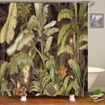 thumbnail image 1 of 3D Tropical Green Plant leaves Printing Fabric Shower Curtain Bathroom Curtains waterproof polyester Bath Screen with 12, 1 of 5