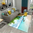 thumbnail image 1 of 3D Tropical Island Ocean Beach Print Carpet for Kitchen Bathroom Living Room Bedroom Non-slip Absorbent Modern Home r Carpet, 1 of 6