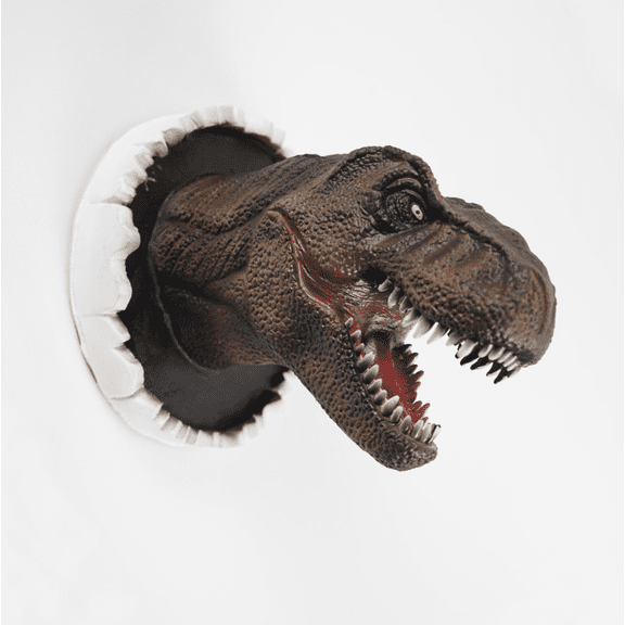 3D Tyrannosaurus Wall Art Sculpture Dinosaur Head Wall Mount Wall-Mounted Resin Statue Dinosaur Home Bedroom