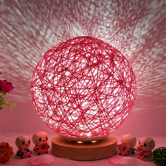 3D USB Charging LED Rattan Night Table Desk Lamp, Xinsrenus Under $5! 3D USB Charging LED Rattan