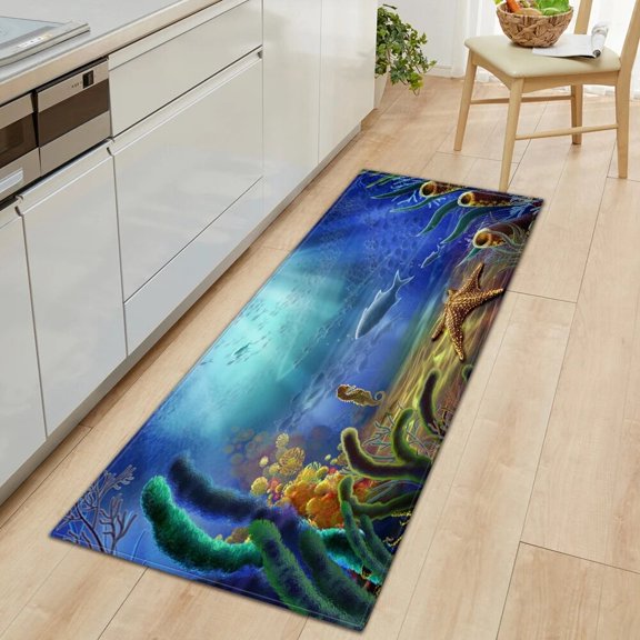 3D Underwater World Kitch Mat Entrance Doormat Bedroom Floor ration Living Room Carpet Bathroom Non