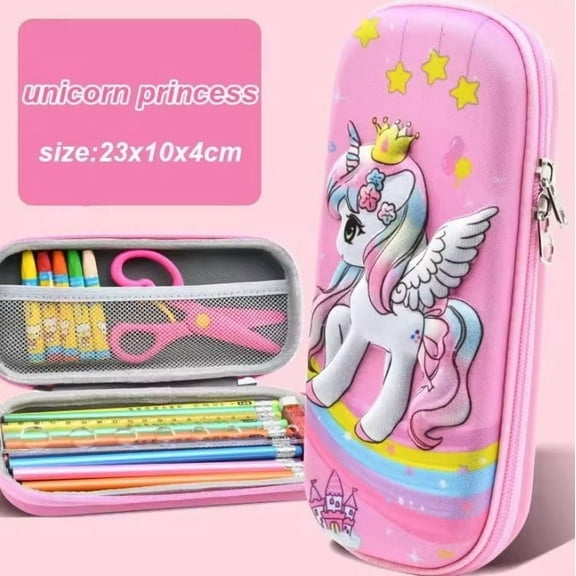 3D Unicorn Pencil Case Pencil Pouch 8.75" x 3.75" x 1.5"