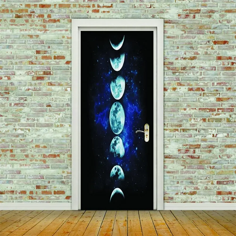 3D Universe Planet Door Stickers Outer Space Decal Starry Sky Mural ...
