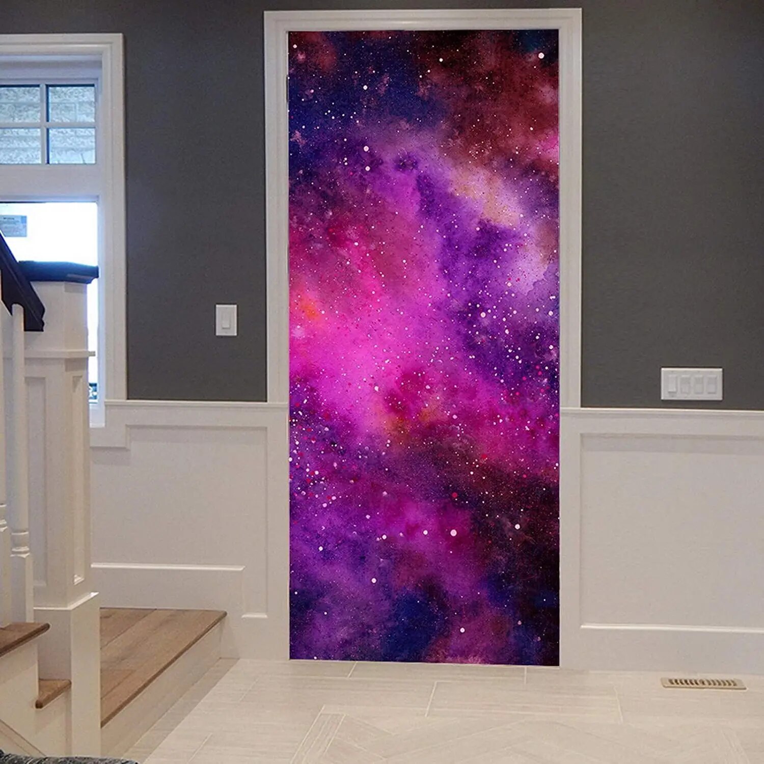 3D Universe Planet Door Stickers Outer Space Decal Starry Sky Mural ...