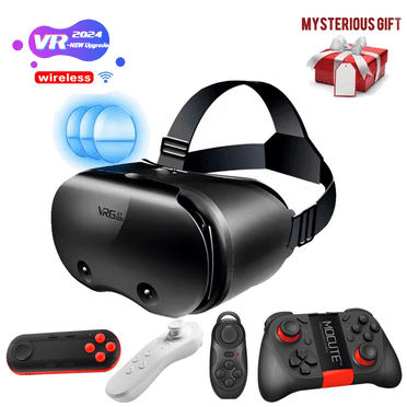 3D VR Headset, 3D VR Glasses Virtual Reality Headset for iPhone or Android Compatible 5.0” to 7.0”, Virtual Reality 3D Glasses Headset Helmets with Controller, for Mobile Games & Movies