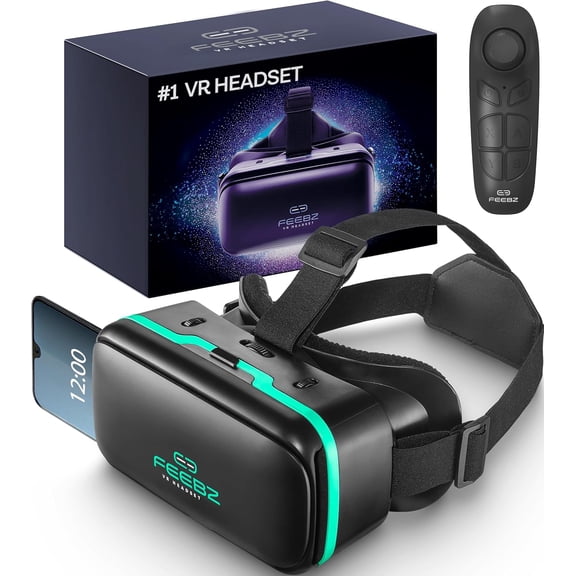 3D VR Headset for Kids 2.0 + Android Remote - iPhone & Phones | with Videos Apps Links Virtual Reality Goggles Set Beginners