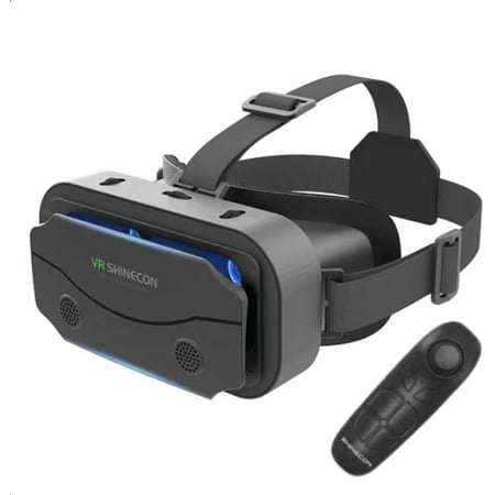 3D VR Headset for Samsung and Android Phones with Handle - Anti-Blue Eyes Protected HD Lenses, VR Goggles for All Smartphone \/5-7.3in(Black)
