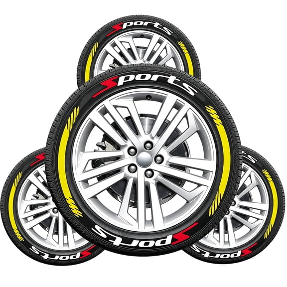 3D Vehicle Tire Lettering Stickers, 4PCS Waterproof Raised Sport Decals, Universal for SUV Sedan Truck