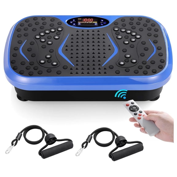 3D Vibration Plate Exercise Machine, Weight Loss Workout Equipment for Whole Body, Lymphatic Drainage Machine, Fitness Platform W/Loop Bands, Shake Board for Sports, Home Gym Exercise Equipment