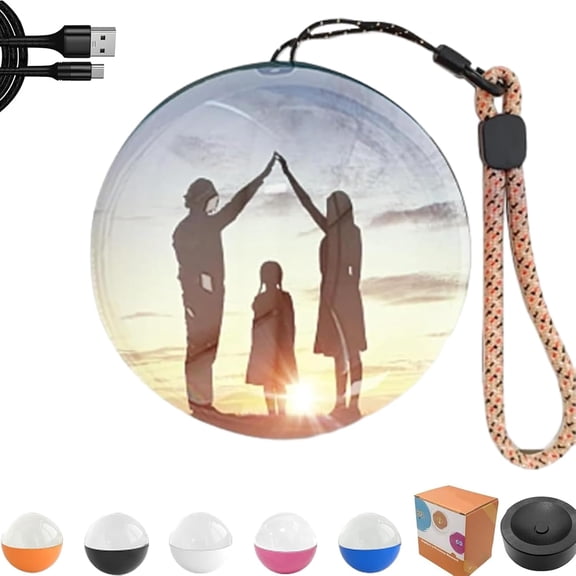 3D Video Crystal Ball, 2.76" Upgraded Memory Orb Sphere Lamp Ultrasound Supports WiFi, Electronic Memories Globe Ornament, Personalized Custom Photo and Video Player for Christmas (Blue)