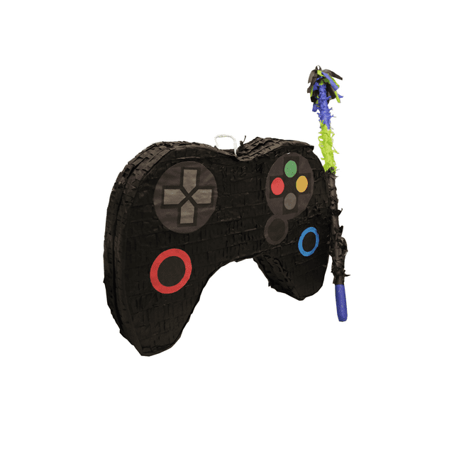 3D Video Game Controller Party Pinata and Pinata Stick, 16" x 21" x 3