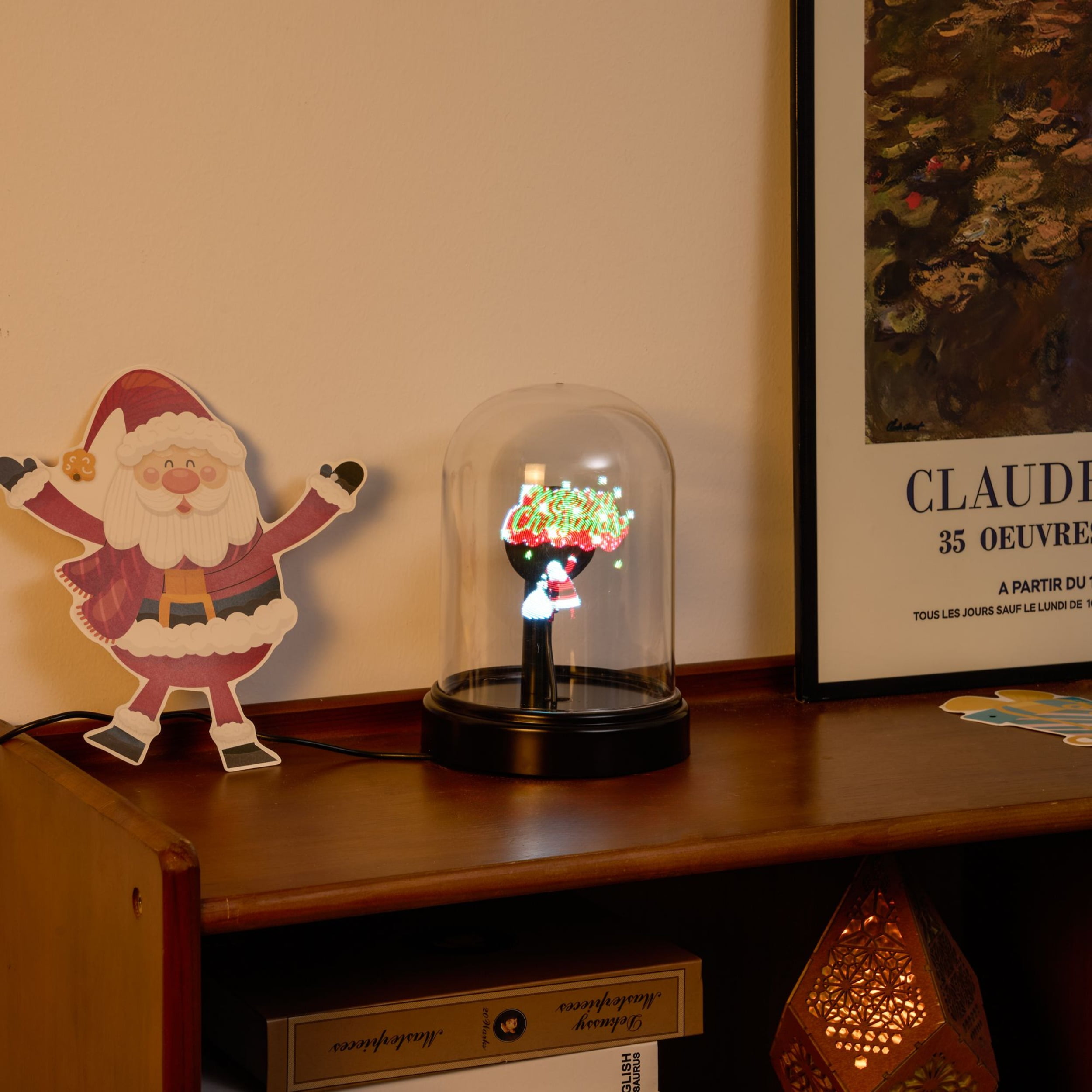 3D Video Player, 3D Holographic Projection Lamp, LED Night Light, Desk Lamp, with Remote Control, Equipped with TF Card, Built-in Speakers, Supports Uploading Custom Pictures and Videos