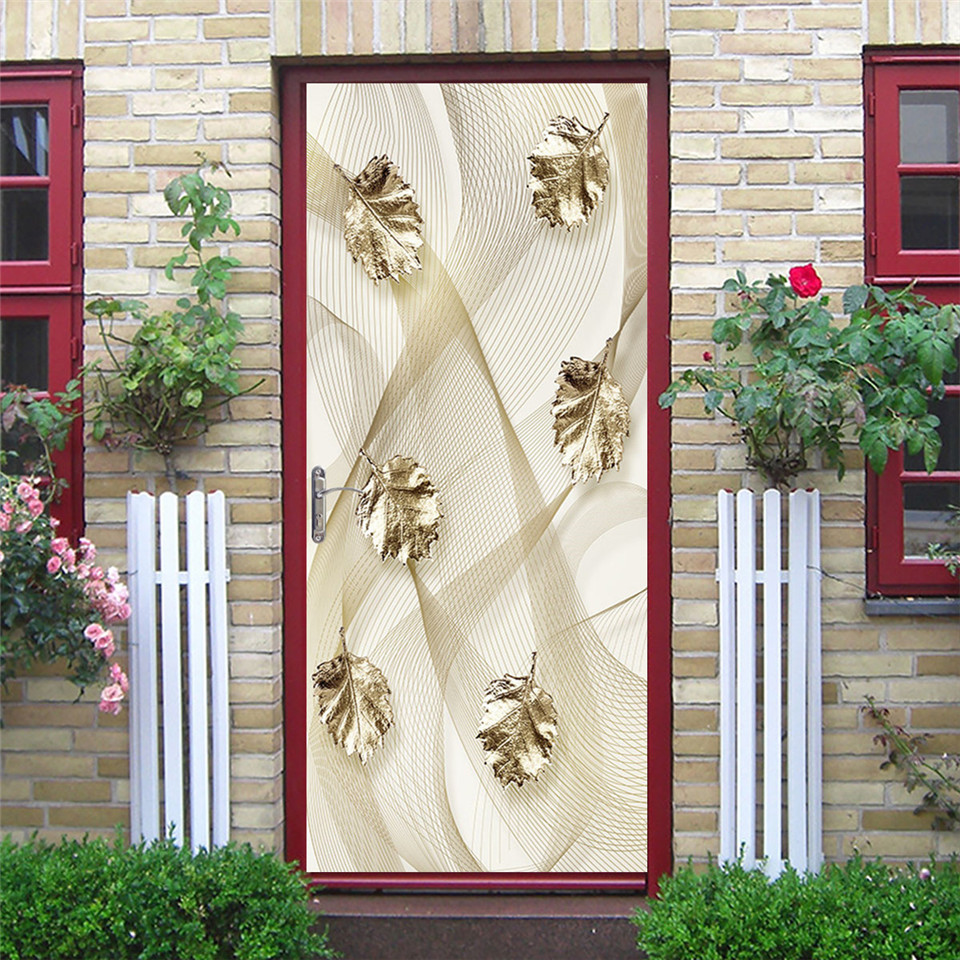 3D View Geometric Door Sticker Adhesive Removable Wallpaper Waterproof ...