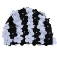 thumbnail image 1 of 3D Vintage Floral Ladies Swim Cap, Women's Petal Retro Swimming Hat Flower Bathing Cap for Long/Short Hair, Black+White, 1 of 4