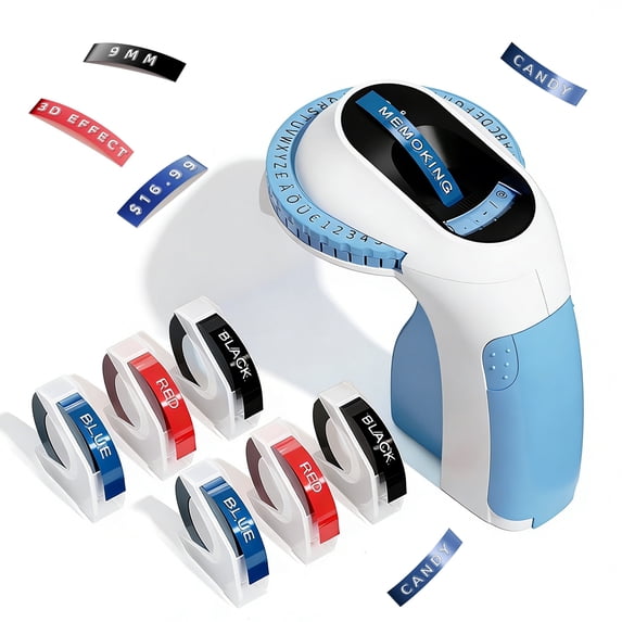 WU-MINGLU Embossing Label Maker, Manual Label Printer with 6 Rolls Tape ...