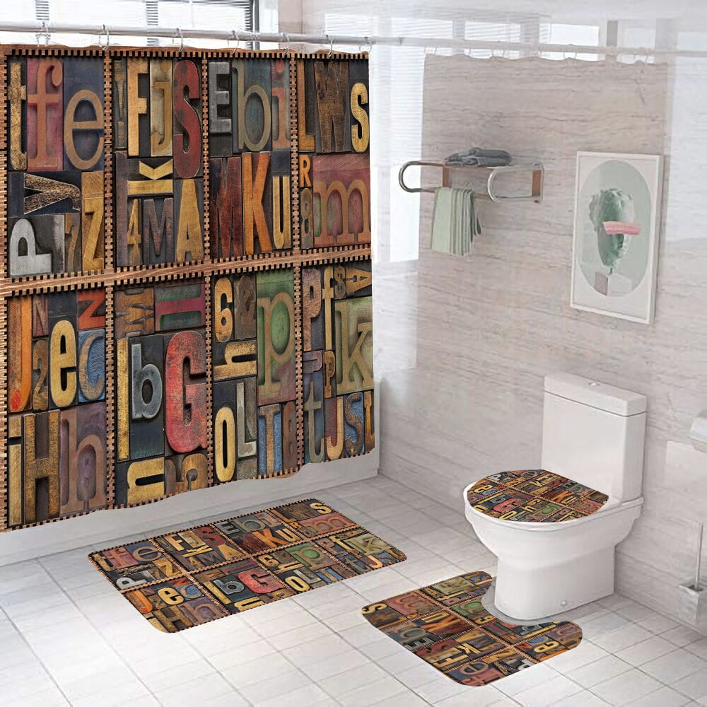 3D Vintage Steampunk Clocks and Gears Bathroom Shower Curtain Set Gothic Industrial Bath Mats