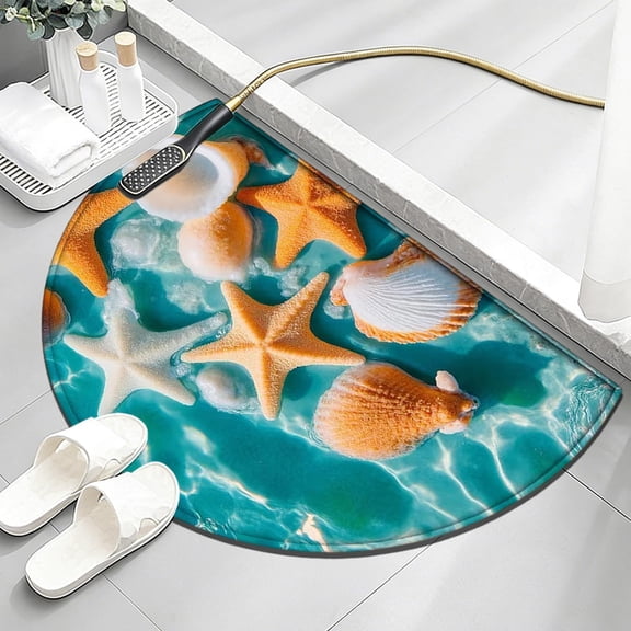 3D Vision Sea Themed Floor Carpet, Pretty Cute Welcome Mat for Home Office, Soft Absorbent Entrance Door Mat, Portable Bath Mat for Bathtub, Colorful Non-slip Area Rugs for Indoor Outdoor, 24x16Inch