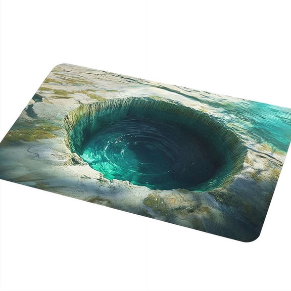 3D Visual Bath Mat,  Quick Dry Bath Mat, Super Absorbent Non-Slip Bathroom Rug, Easy to Clean 3D Illusion Floor Mat for Shower, Absorbent & Non-Slip Front Door Mat for Outside Entrance