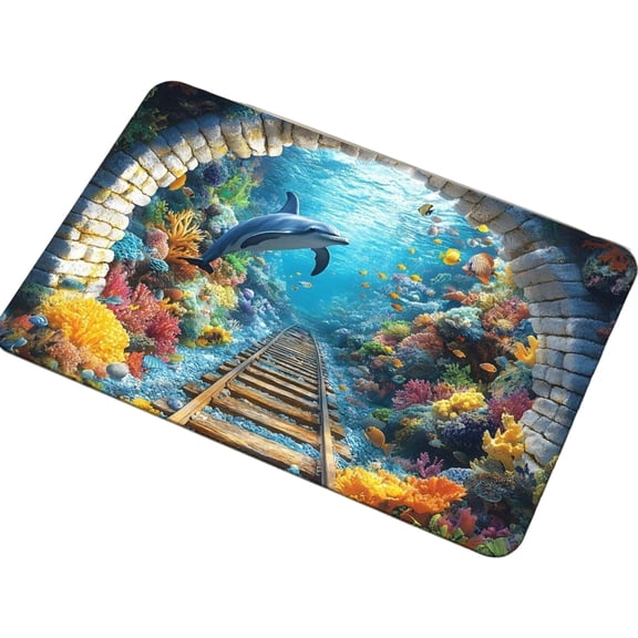 3D Visual Effect Crystal Velvet Doormat, 20X31 Inch, Non-Slip, Stain-Resistant, Easy To Clean - For Entryway, Hallway, Bathroom, Bedroom, Living Room
