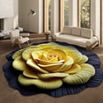 thumbnail image 1 of 3D Visual Flower Shaped Floor Mat Easy Clean Decorative Rug Indoor Area Rug For Living Room Bedroom,Yellow1-50X50Cm, 1 of 2