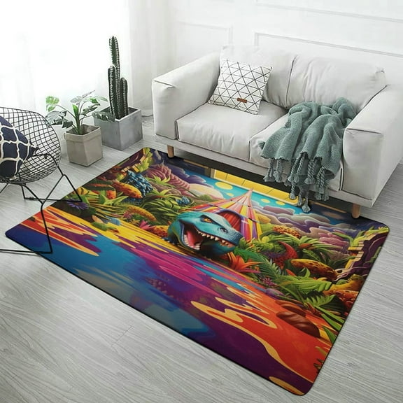 3D Visual Illusion Dinosaur Carpet Style Living Room Bedroom Rug Modern 3d Entry Door Mats Household