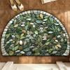 3D Visual Illusion Half Round Doormat 24X36Inch Quick Dry Diatomaceous Earth Entrance Rug Wear-Resistant Non-Slip Absorbent Mud Dirt Trapper Floor Mat