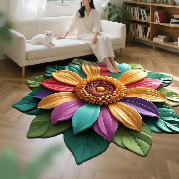3D Visual Peacock Design Entryway Doormat, Bathroom Mat, Indoor Floor Rug - Non-Slip Water Absorbent Durable Easy To Clean Scratch-Resistant - For Home Indoor Entryway Bathroom