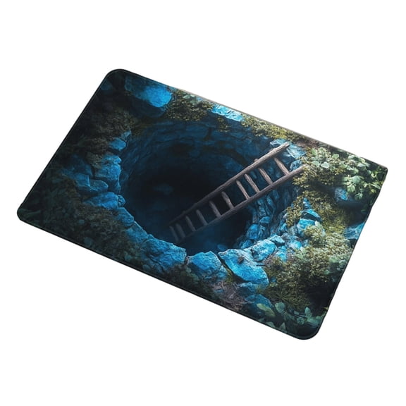 3D Visual Rug Non- Floor Mat Blue Water Stone Design for Indoor Outdoor Use Doormat for Bedroom Living Room Porch Terrace Entrance 31.50x47.24 Inch Home Decor Modern Style