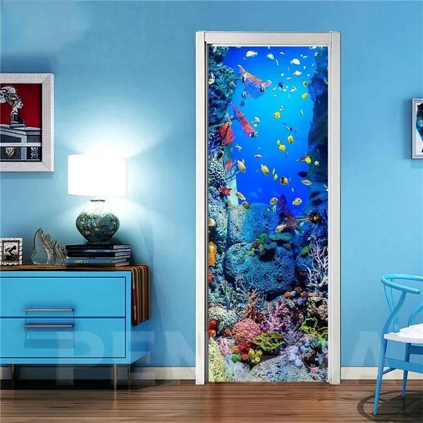 3D Visual Stereoscopic Hexagon Door Sticker For Living Room Bedroom ...