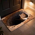 thumbnail image 1 of 3D Visual Trap Area Rug Optical Illusion Floor Mat With Cat Design For Living Room Bedroom Bathroom Entryway (23.6-47.2 Inches), 1 of 4