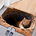 thumbnail image 1 of 3D Visual Trap Area Rug Optical Illusion Floor Mat With Cat Design For Living Room Bedroom Bathroom Entryway (23.6-47.2 Inches), 1 of 4