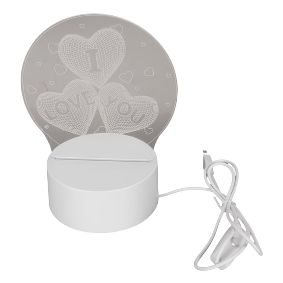 3D Visuallzation Lamp Warm Soft Light 3D Night Light Auto Gradual Changing USB Powered Lights for Bedrooms Bars Loving Heart