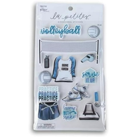 3D Volleyball Stickers for Journaling, Scrapbooking, Cardmaking, Arts & Crafts - 14 Pieces$$Art & Craft