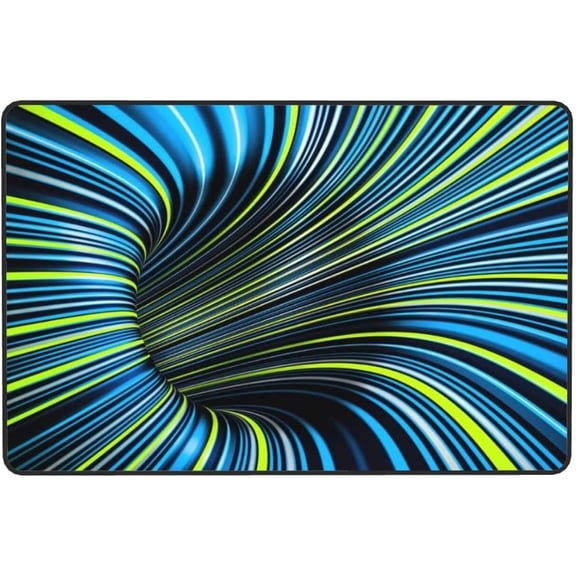 3D Vortex Illusion Carpet Entrance Door Floor Mat Abstract Geometric Optical Floor Mat Non-Slip Doormat Modern Living Room Home Decor Rug 24x16 Inch.