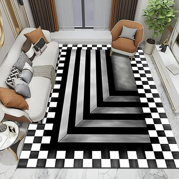 3D Vortex Illusion Rug For Bedroom Optical Illusion Area Rug Doormat Anti-Slip Floor Mat Abstract Modern 3D Carpet Home Decor 3' x 4'