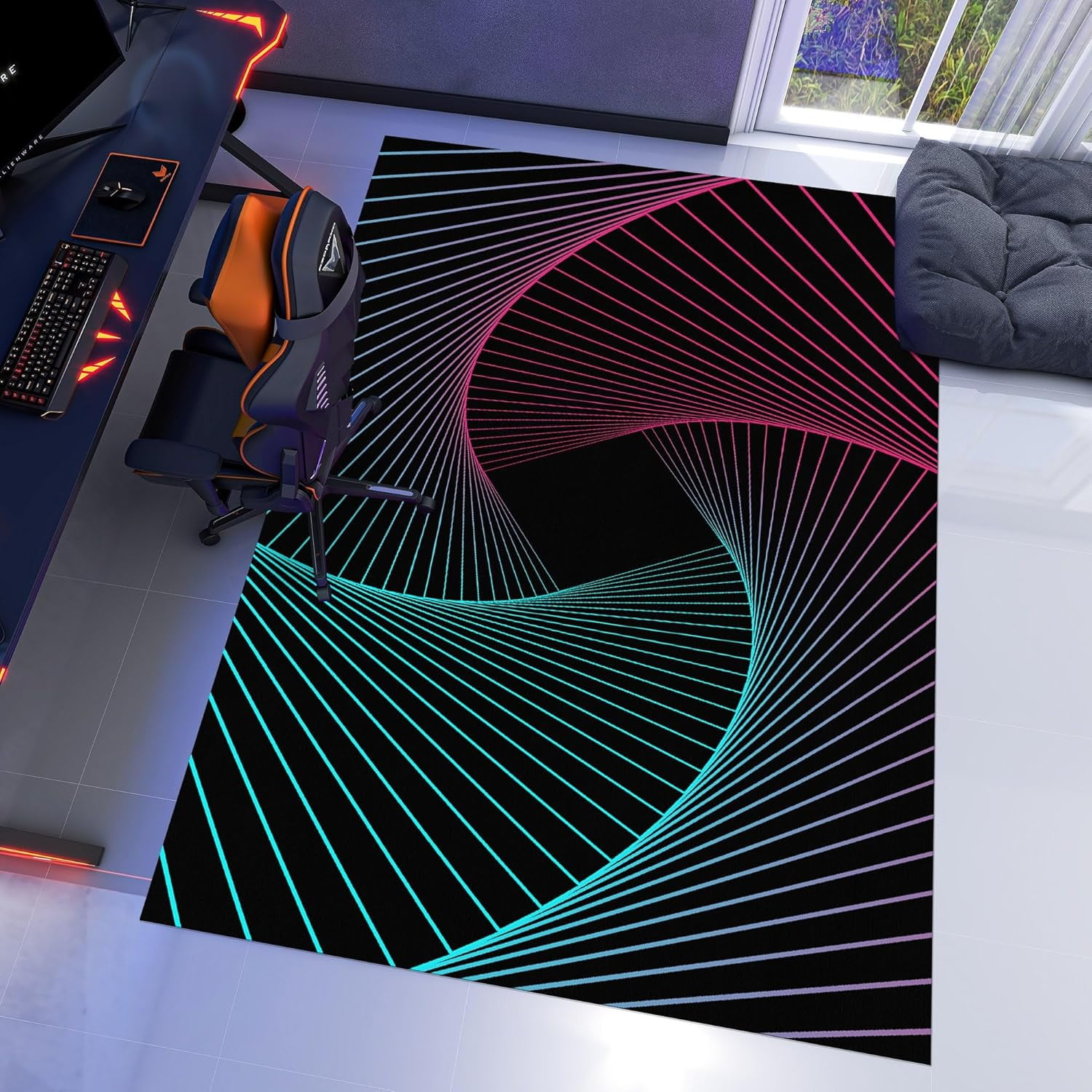 3D Vortex Rug,Illusion Rug,Optical Illusion Rug,Gamer Rug,Gaming Rug ...